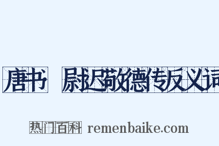 唐书·尉迟敬德传反义词是什么意思的图片